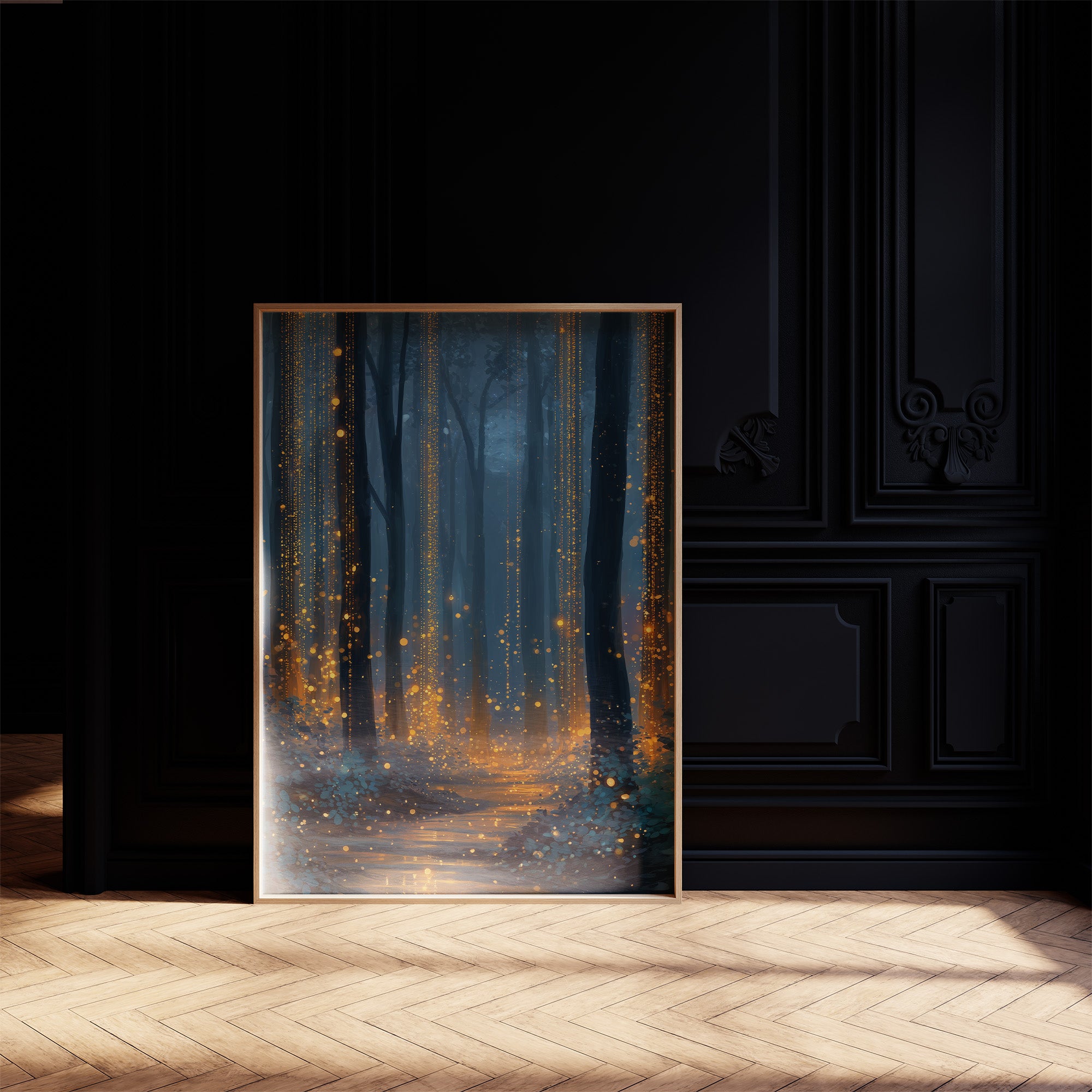 Fireflies Dance Through Midnight Woods