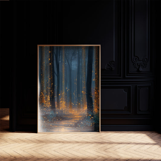 Fireflies Dance Through Midnight Woods