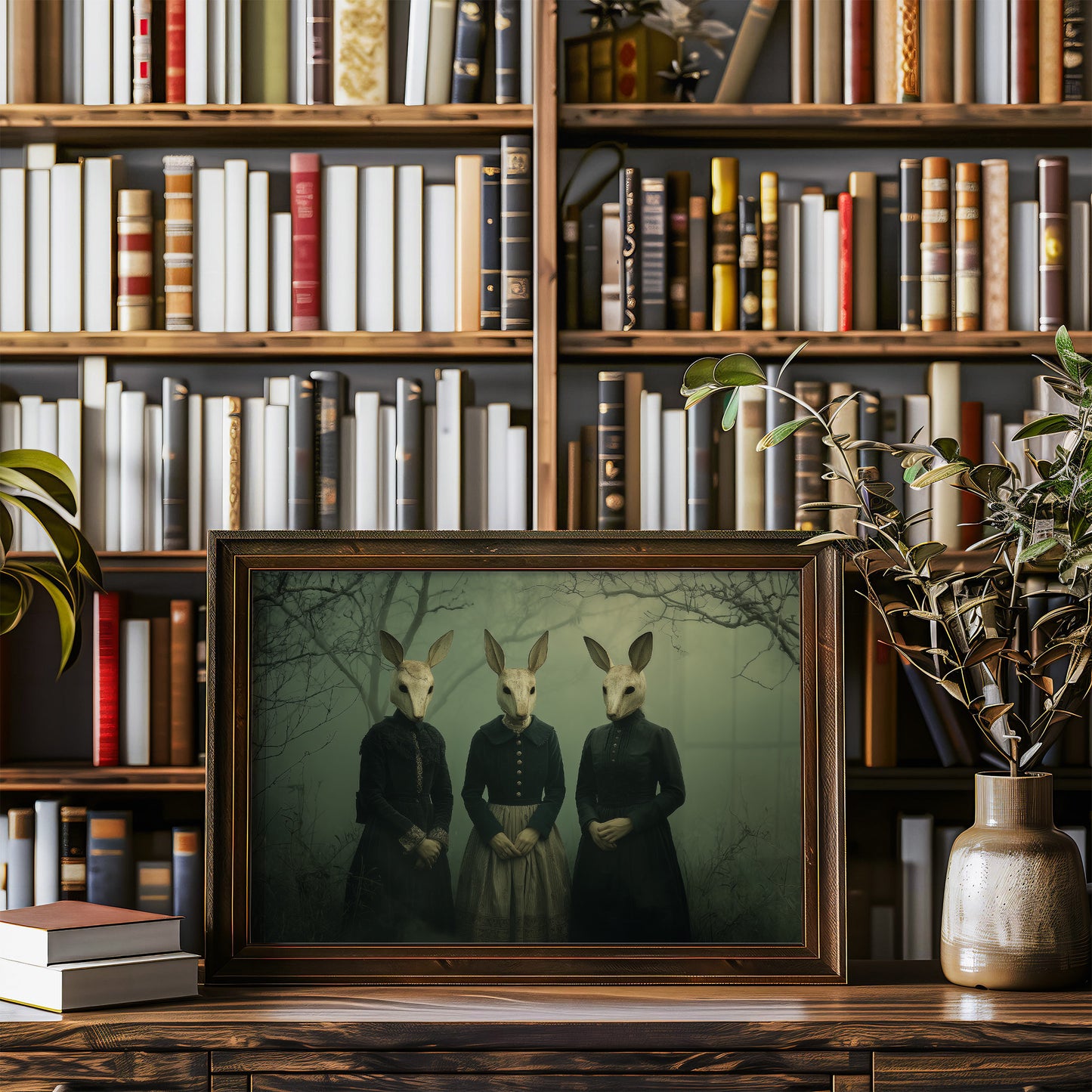 Woodland Sisters In Victorian Attire