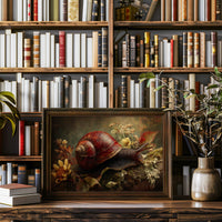 Crimson Shell Among Autumn Blooms