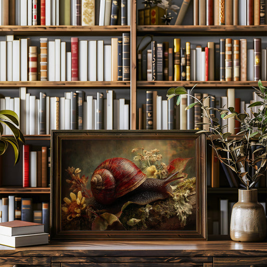 Crimson Shell Among Autumn Blooms