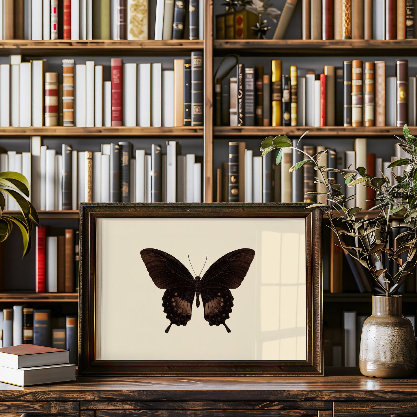 Dark Wings Against Ivory Canvas