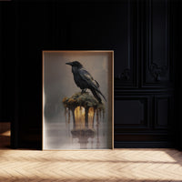 Raven Perches On Ancient Light