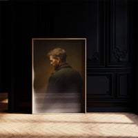 Amber Light On Contemplative Profile