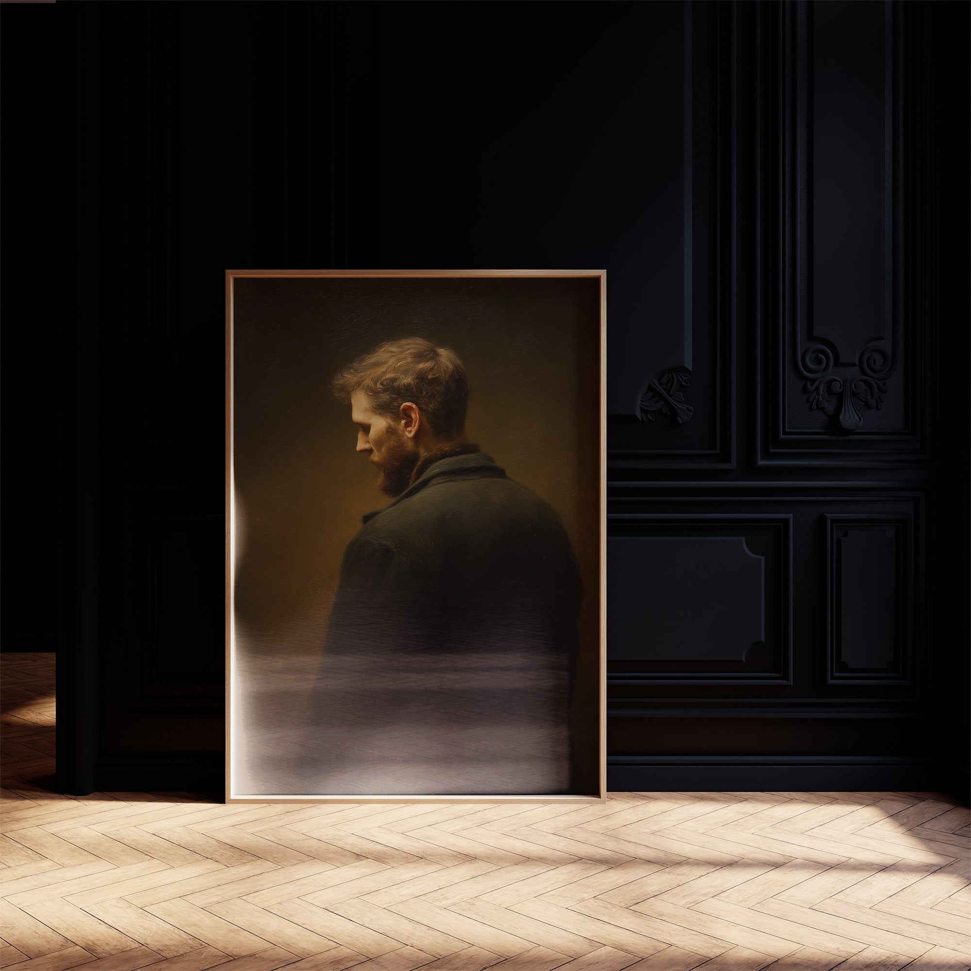 Amber Light On Contemplative Profile