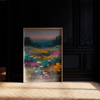Wildflowers Catch Twilight's Glow
