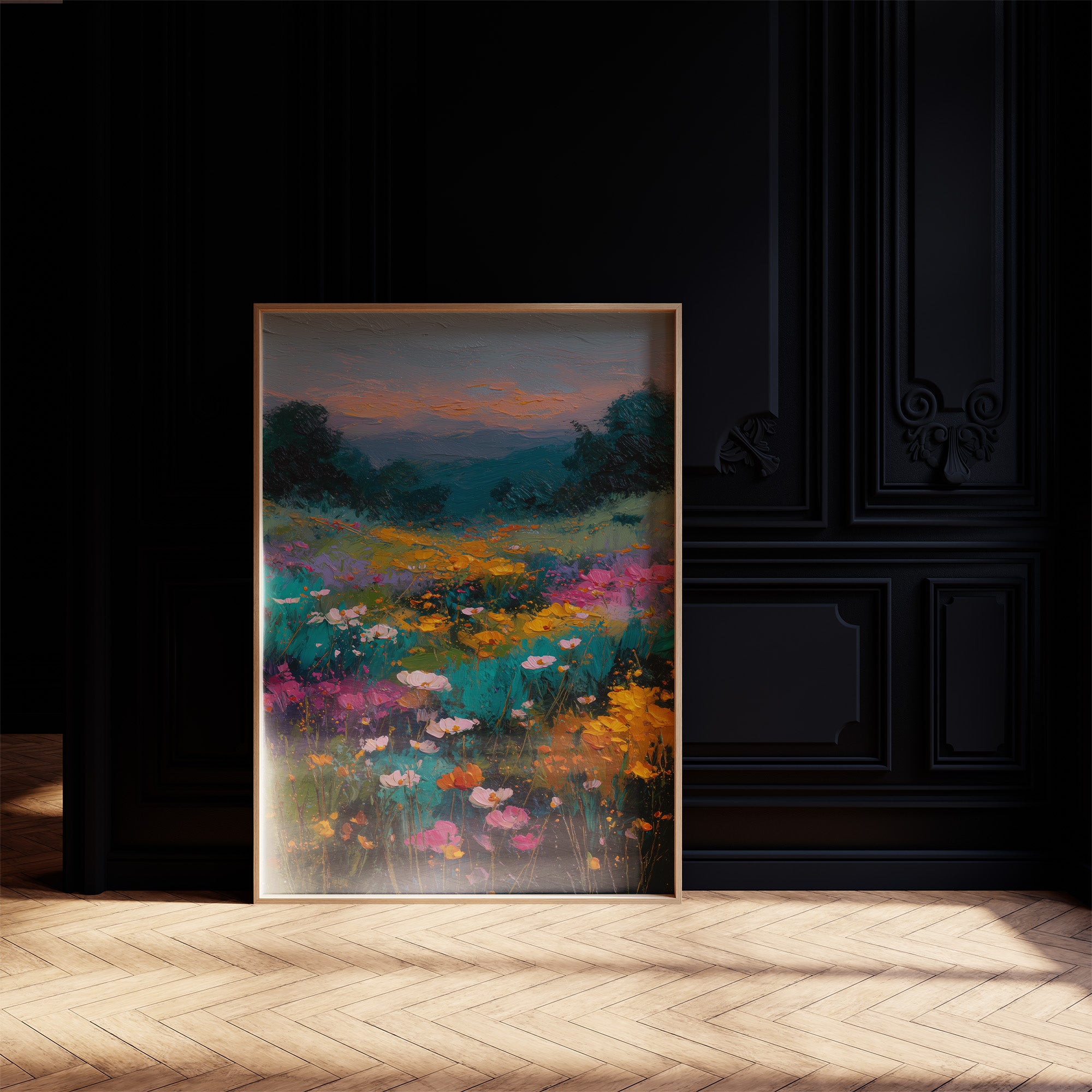 Wildflowers Catch Twilight's Glow