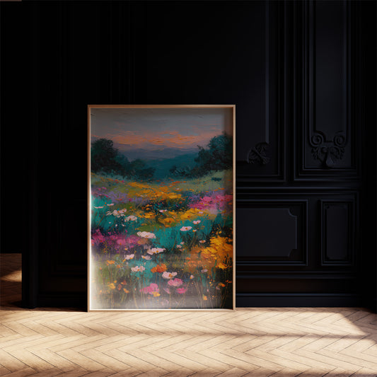 Wildflowers Catch Twilight's Glow