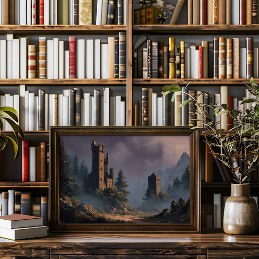 Ancient Towers Amid Mountain Mist