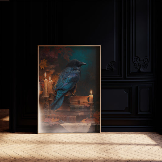 Raven Perches Among Ancient Stories