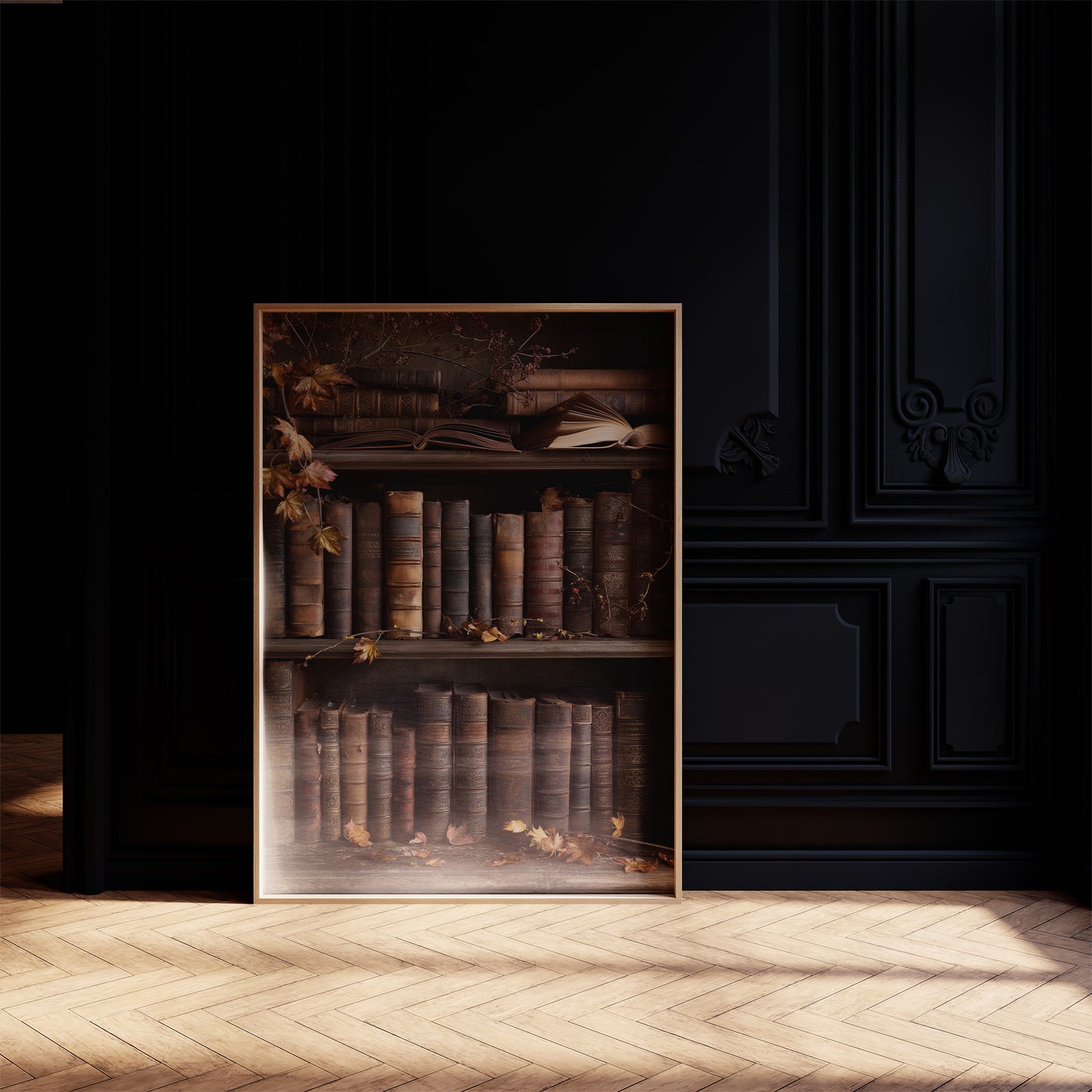 Autumn Leaves Between Ancient Pages