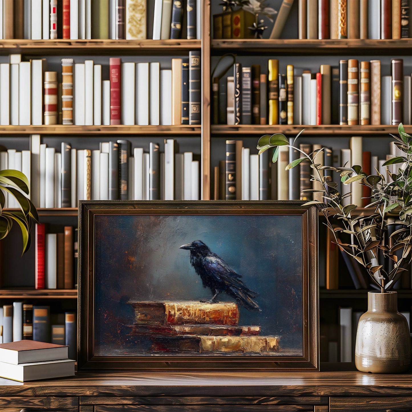 Raven's Perch Among Forgotten Tomes