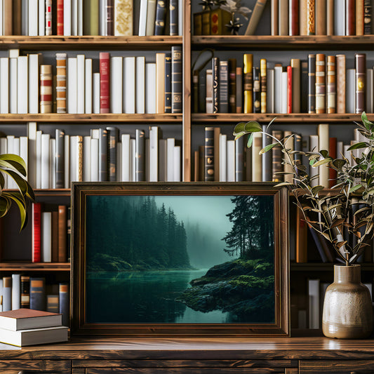 Emerald Waters Between Silent Pines