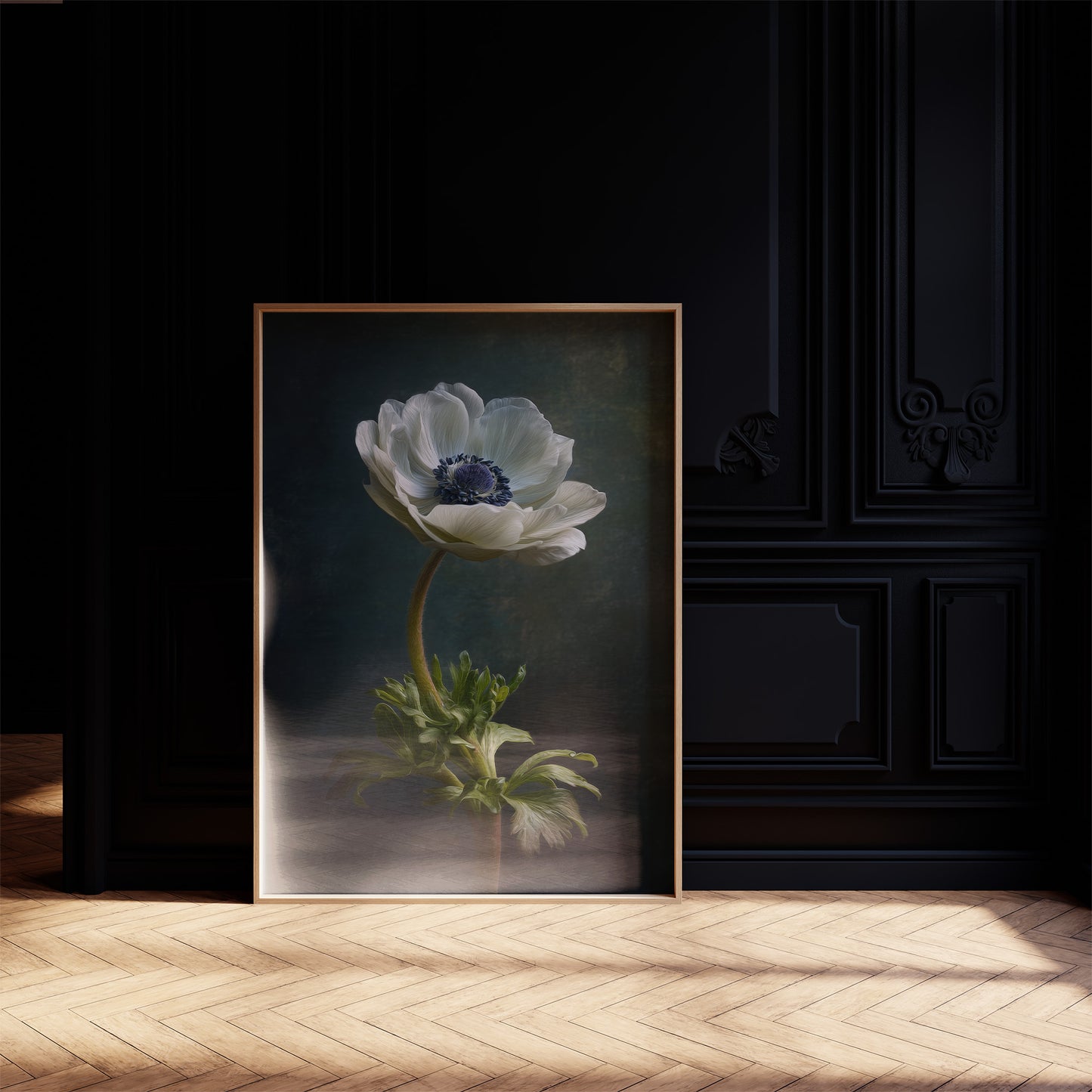 Lone Anemone Against Dark Depths