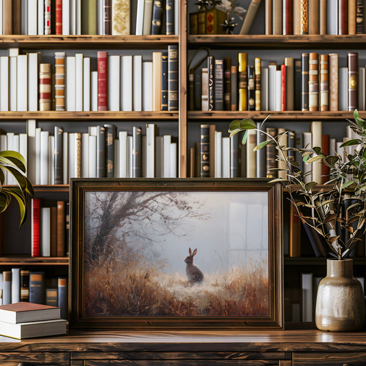 Rabbit Waits In Autumn Mist