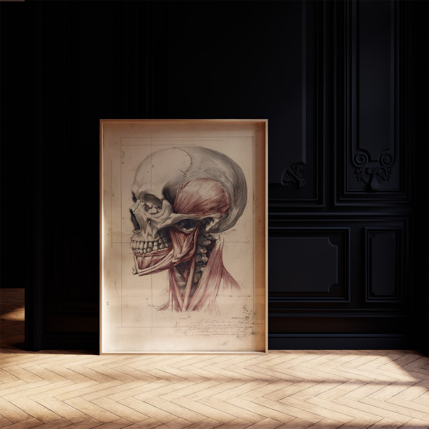 Anatomy Illuminated Against Darkness