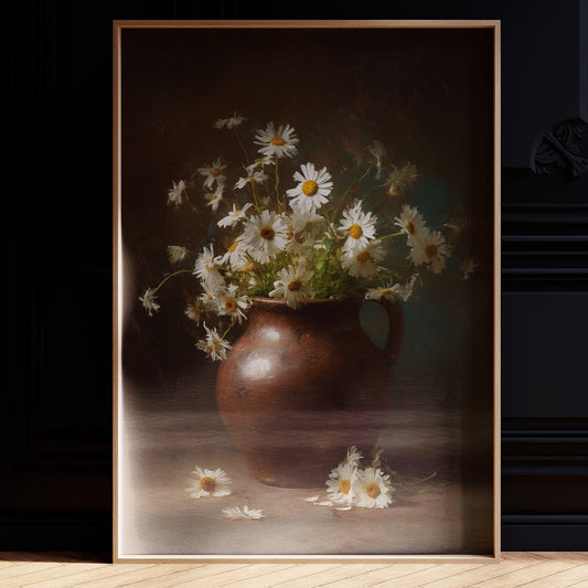 Daisies Dance In Earthen Vessel