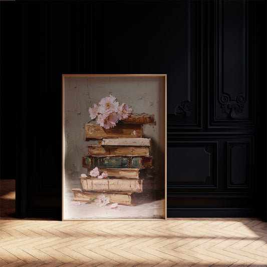 Blossoms Rest On Ancient Pages