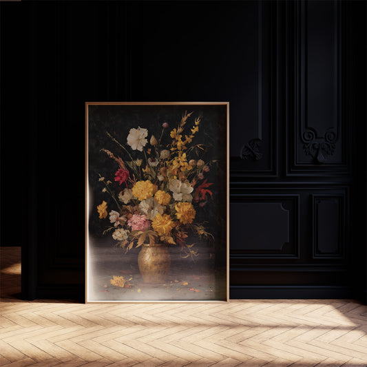 Golden Blooms Against Midnight Walls