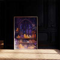 Midnight Spells Behind Arched Glass