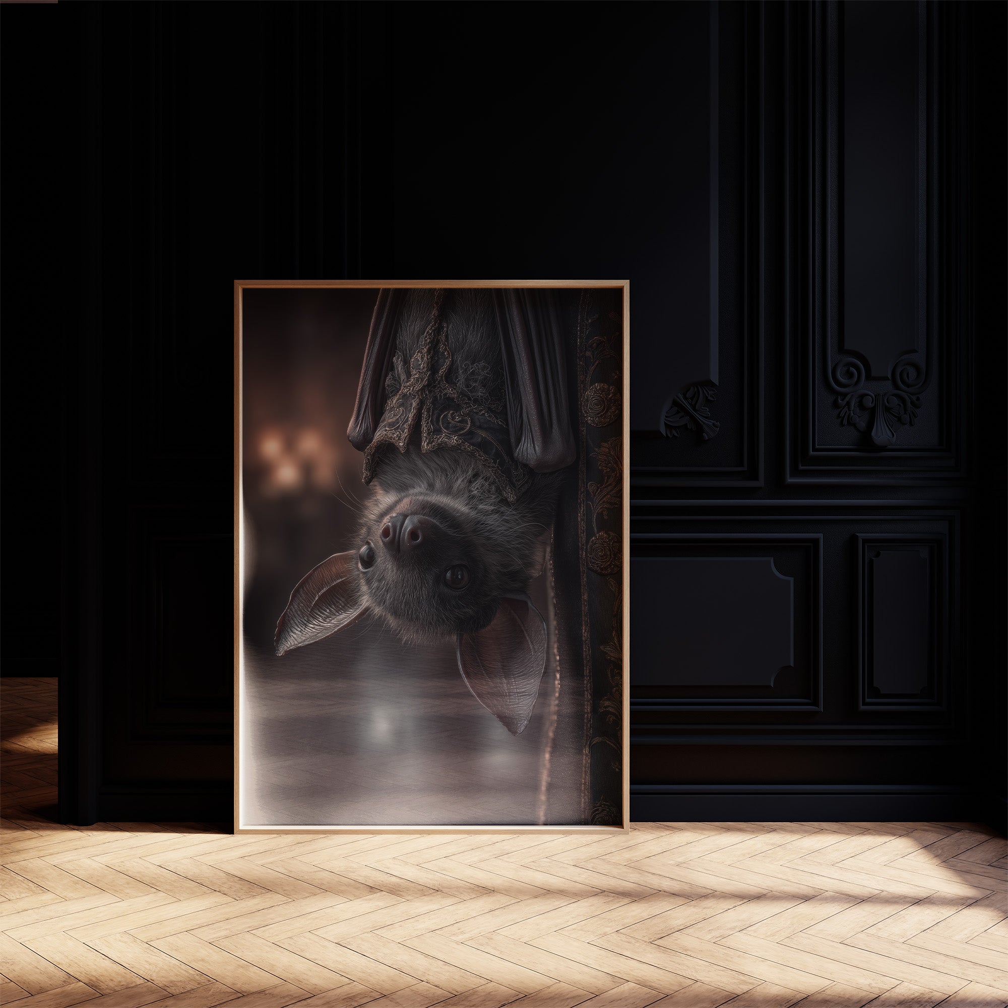 Midnight Curiosity Hangs Upside Down