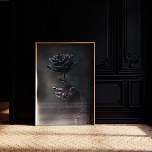 Midnight Bloom In Silver Grasp