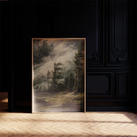 Storm Bends Pines Against Sky