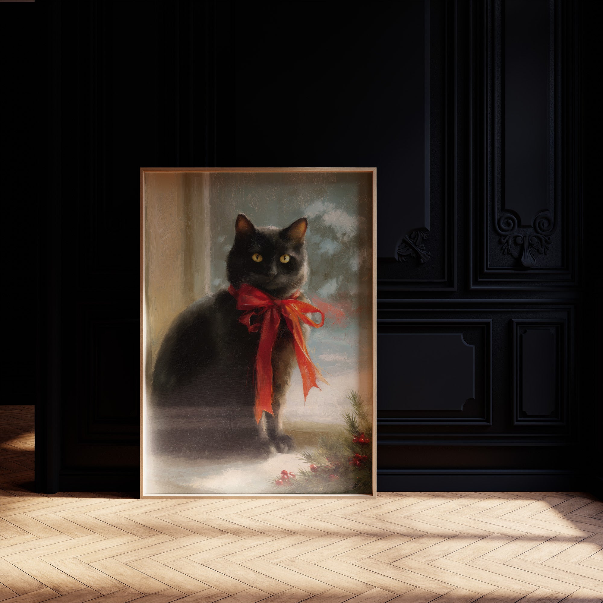 Midnight Wears A Scarlet Bow