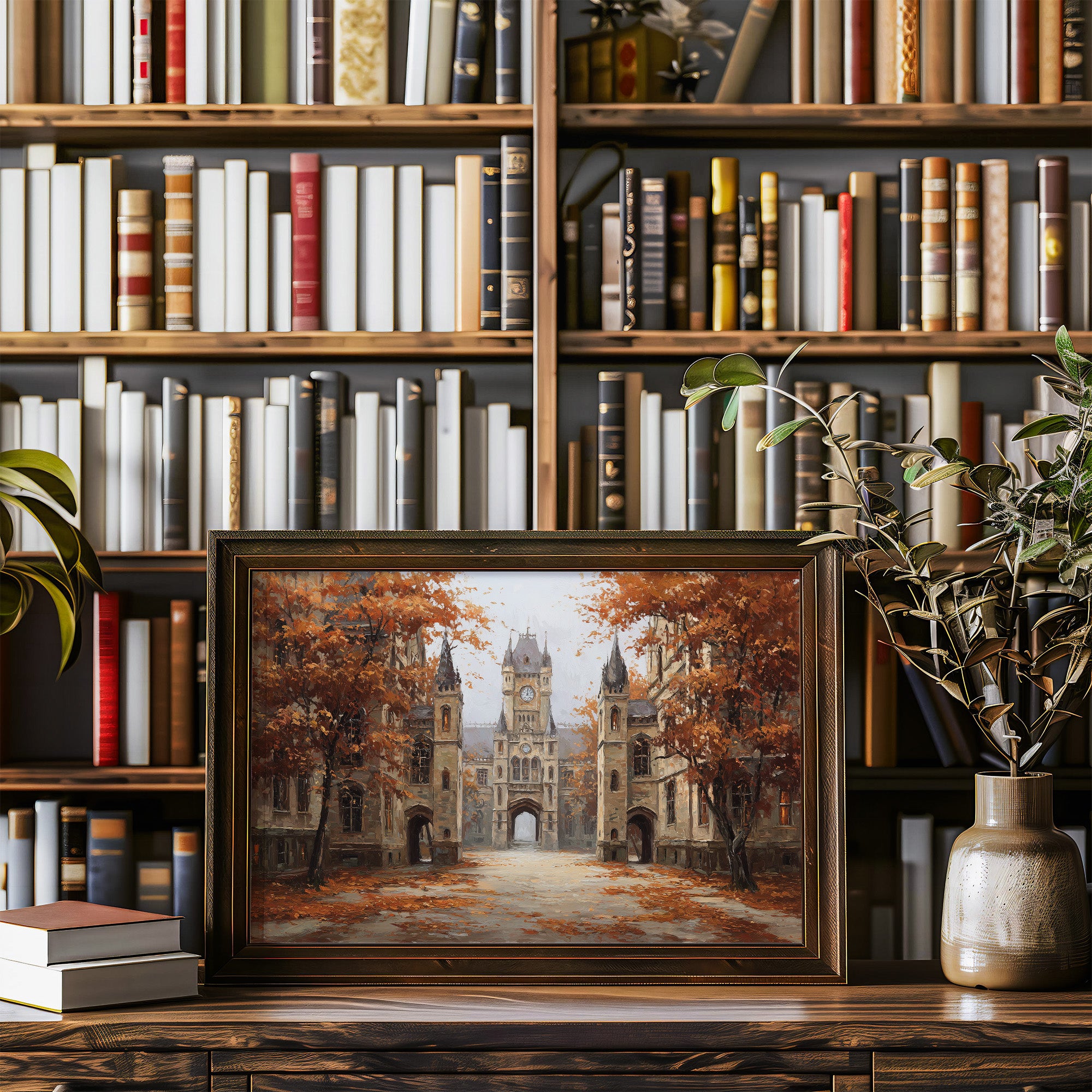 Amber Leaves Frame Ancient Halls