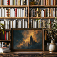 Cathedral Rises Through Amber Sky