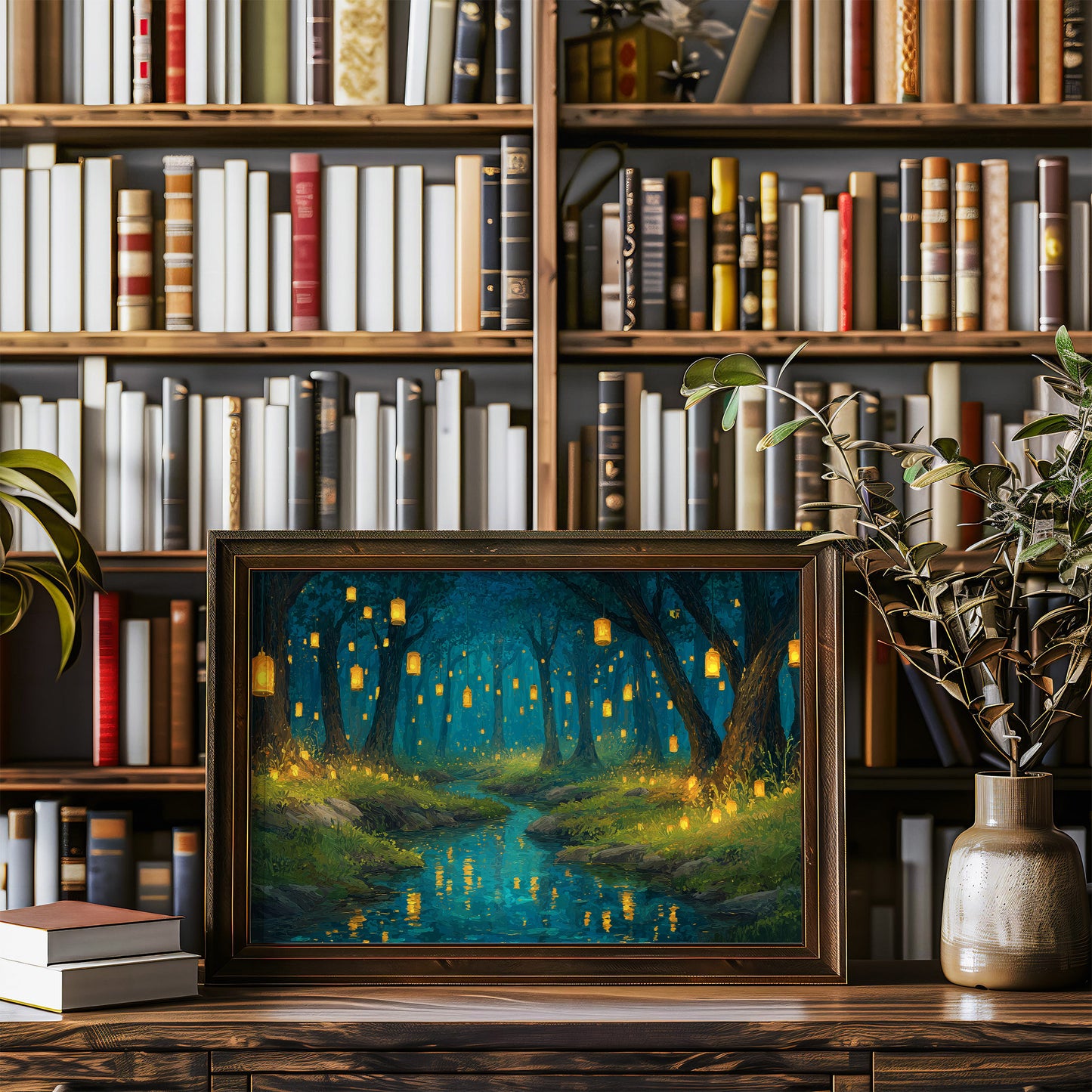 Lanterns Float Through Midnight Forest