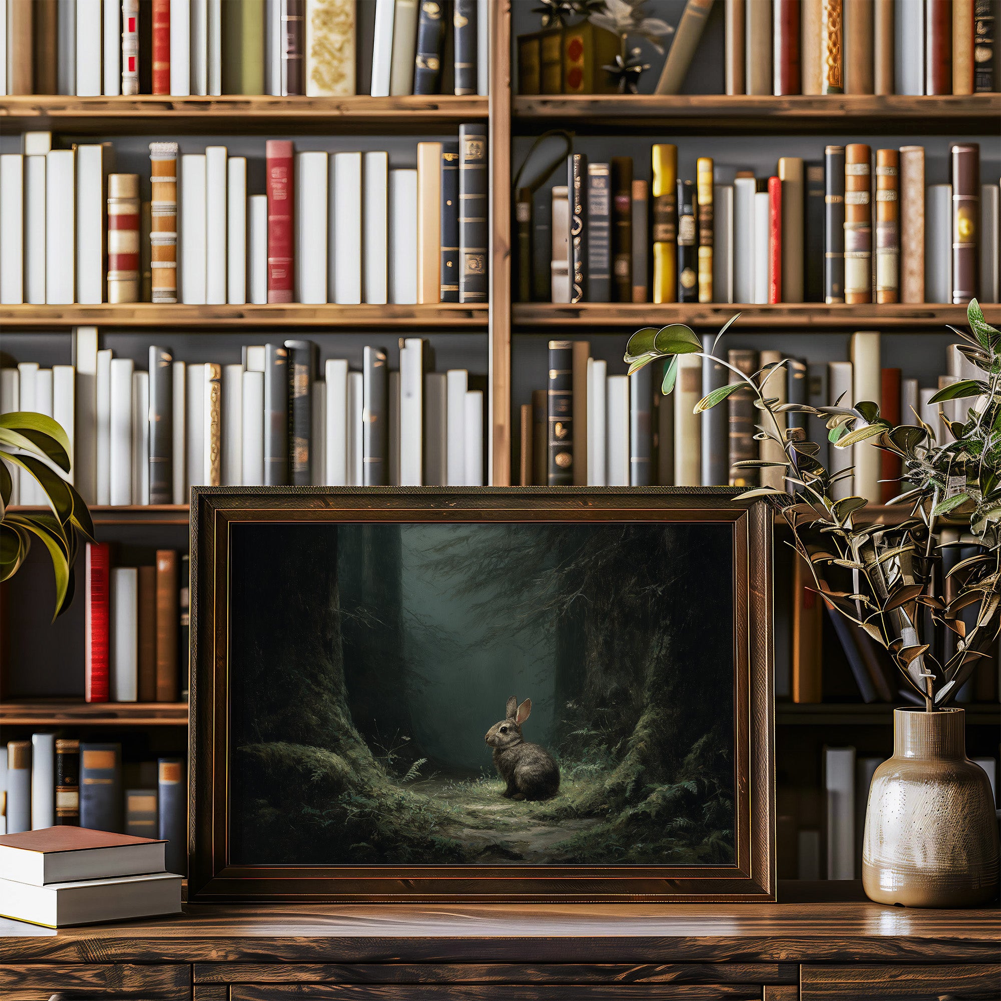 Forest Wanderer Finds Moonlit Path