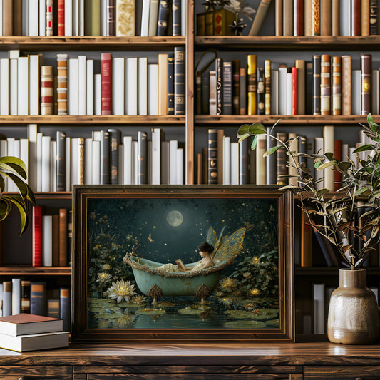 Moonlit Bathing Among Lotus Blooms