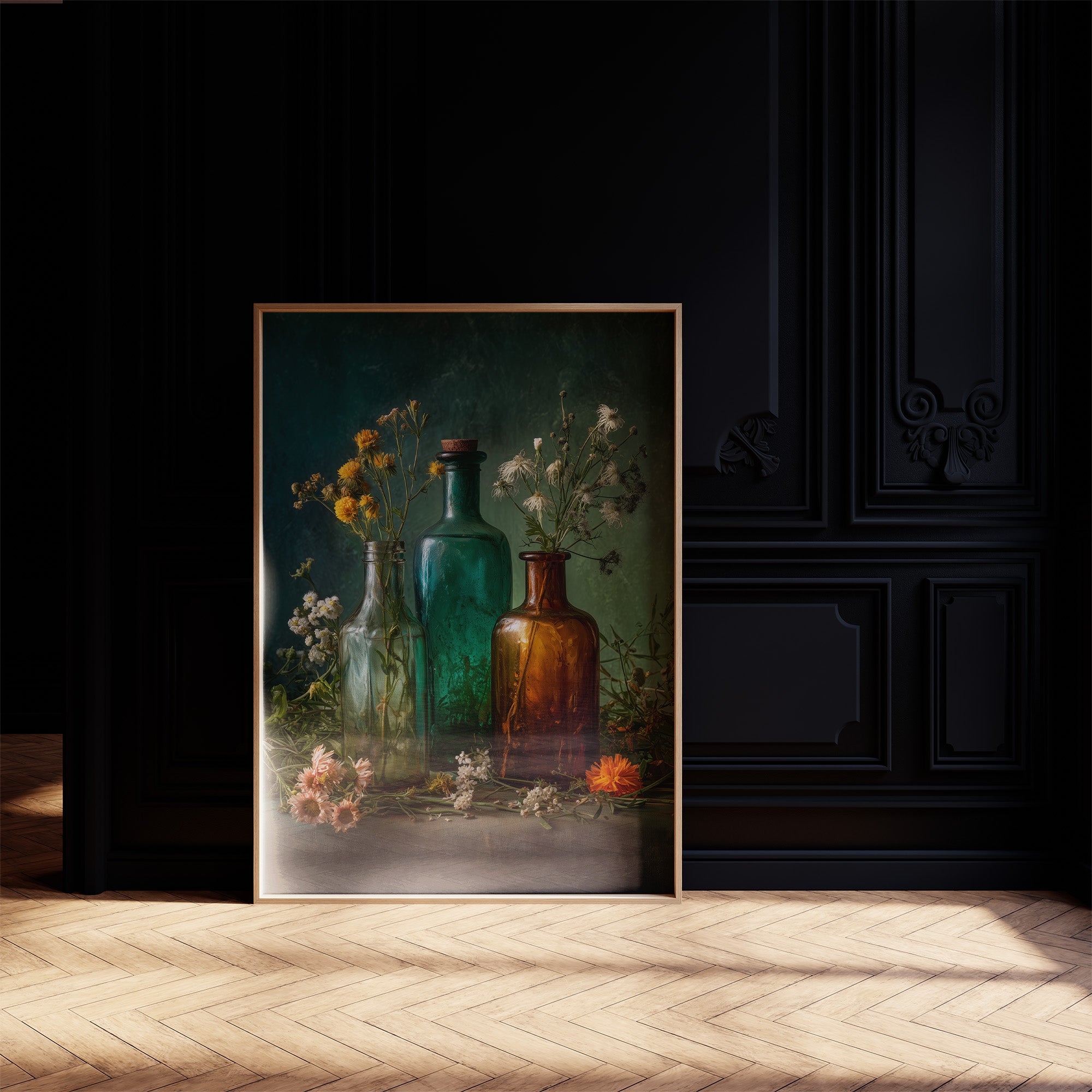 Wildflowers Caught In Vintage Glass