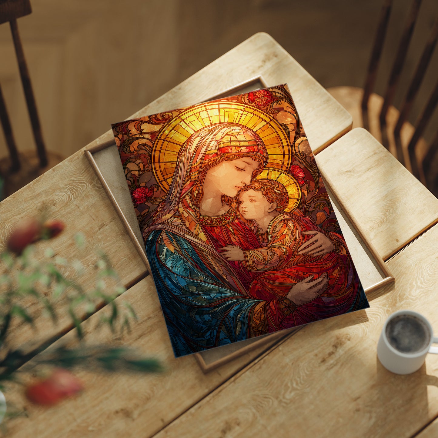 Sacred Glow Through Stained Glass