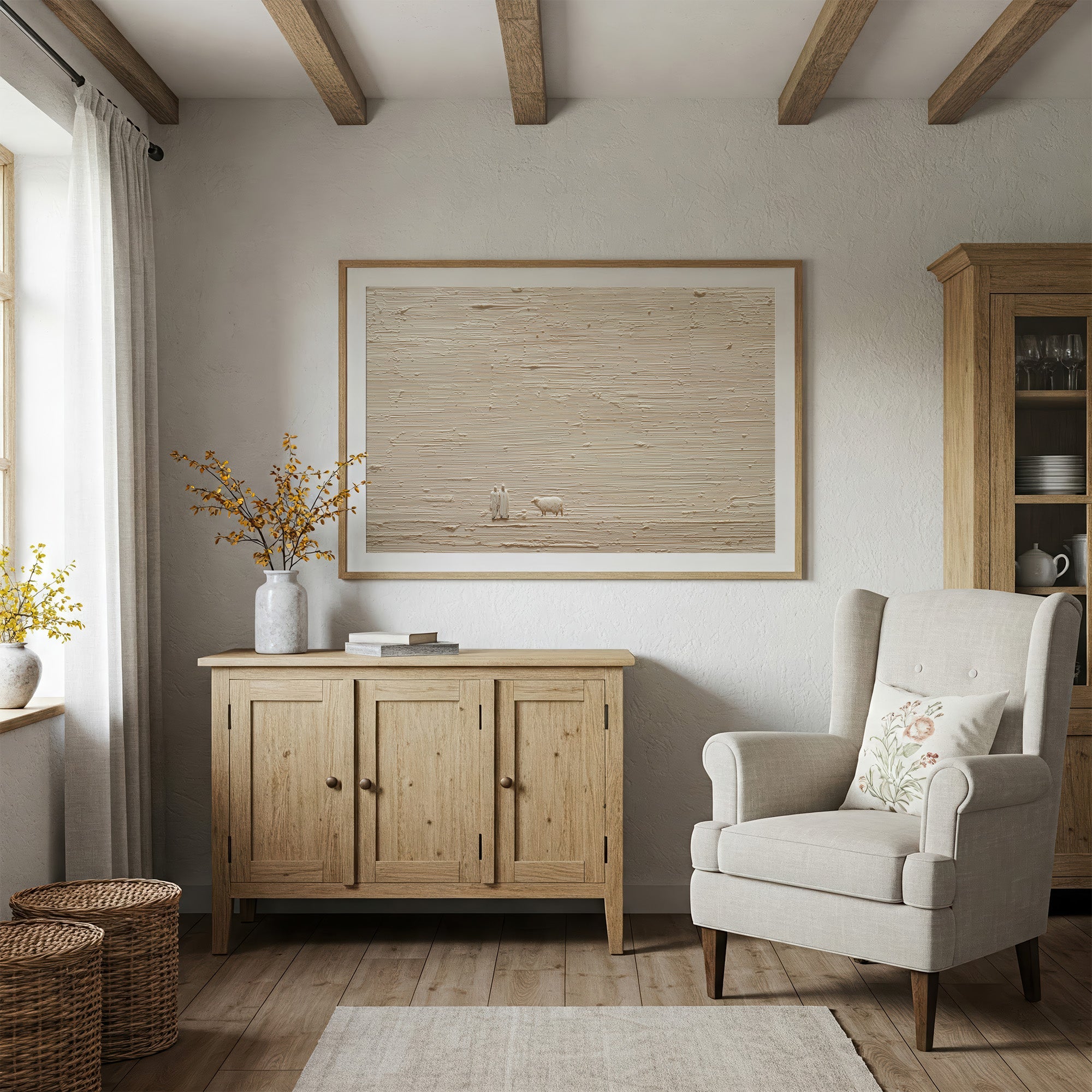 Tiny Figures Across Textured Plains