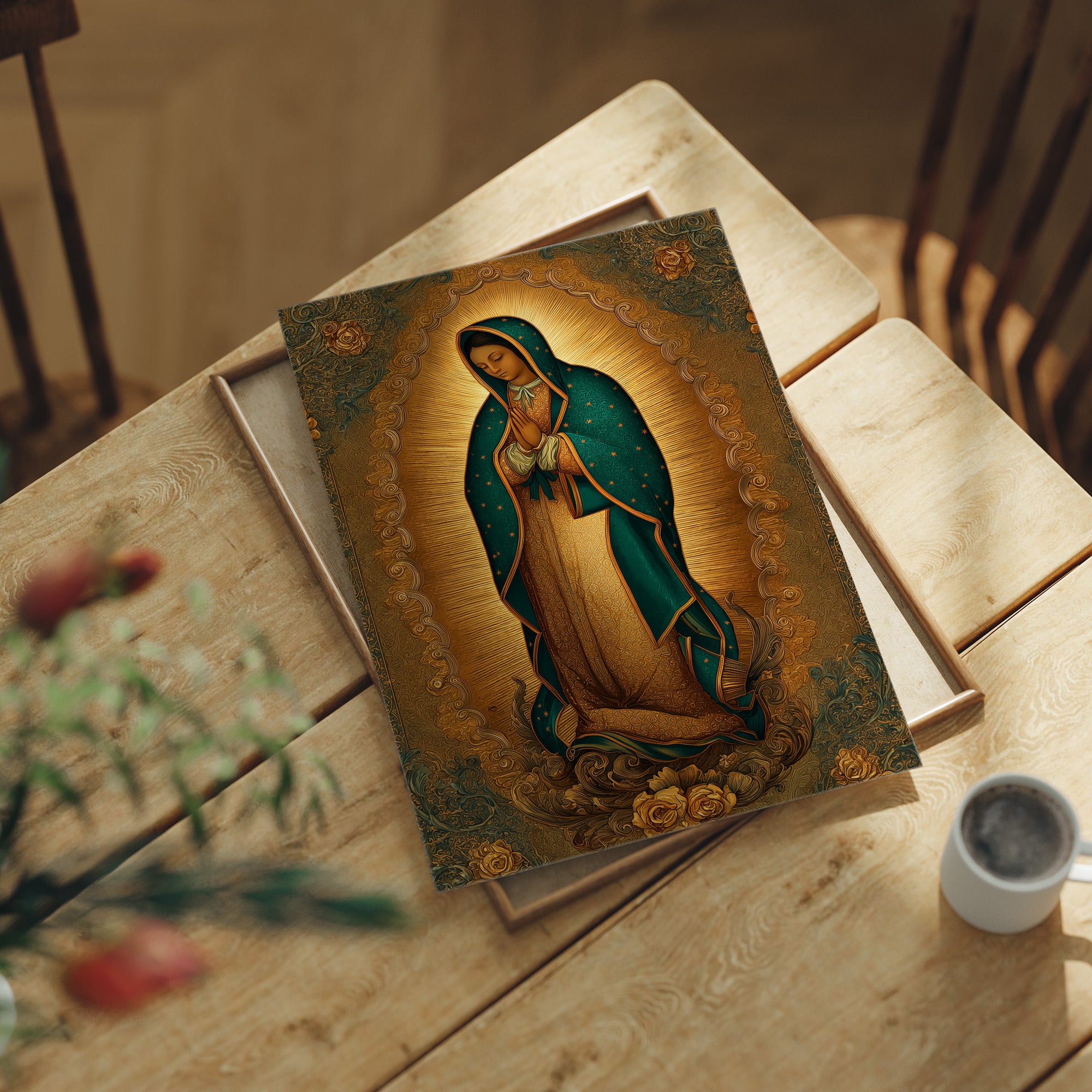 Sacred Light On Wooden Table