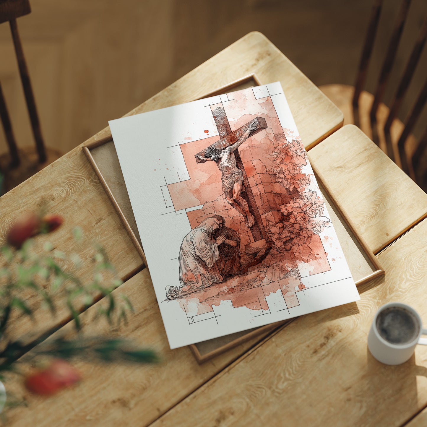 Faith Blooms In Coral Light