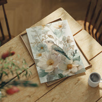 Songbird Rests Among Spring Blooms