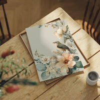 Songbird Perched Among Delicate Blooms