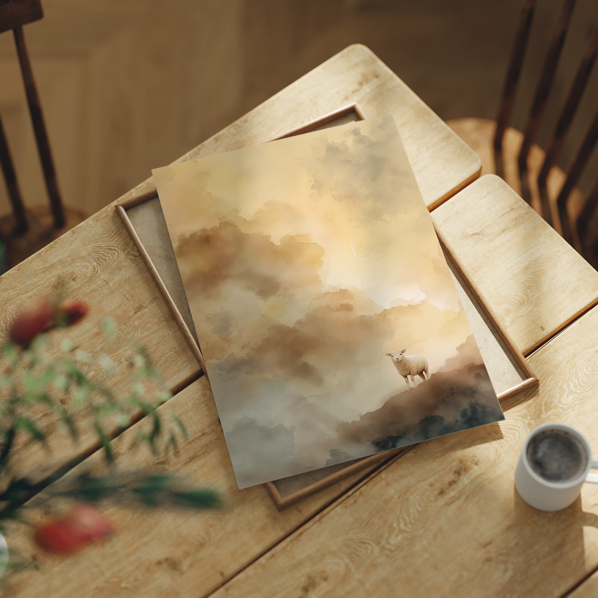 Solitary Wanderer In Golden Mist