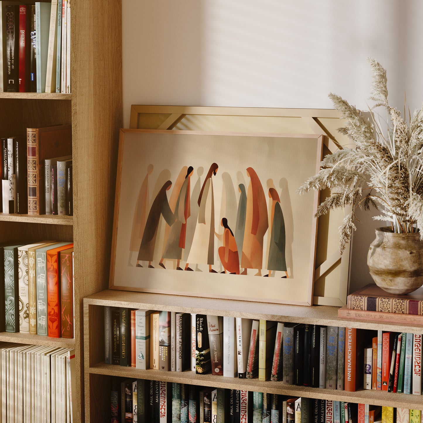 Figures Gather In Muted Tones