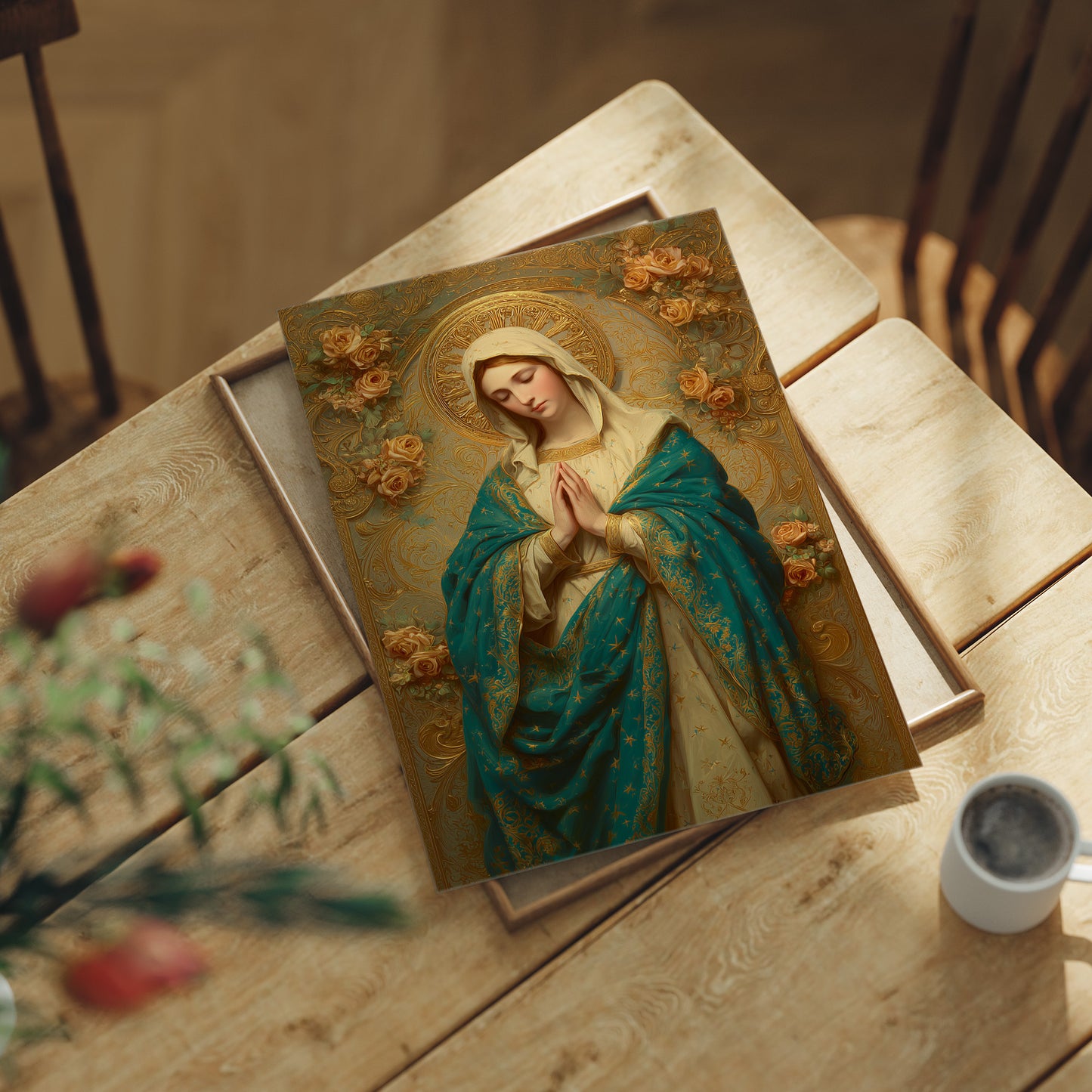 Sacred Prayers In Teal Gold