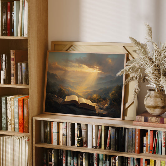 Sunbeams Illuminate Sacred Pages