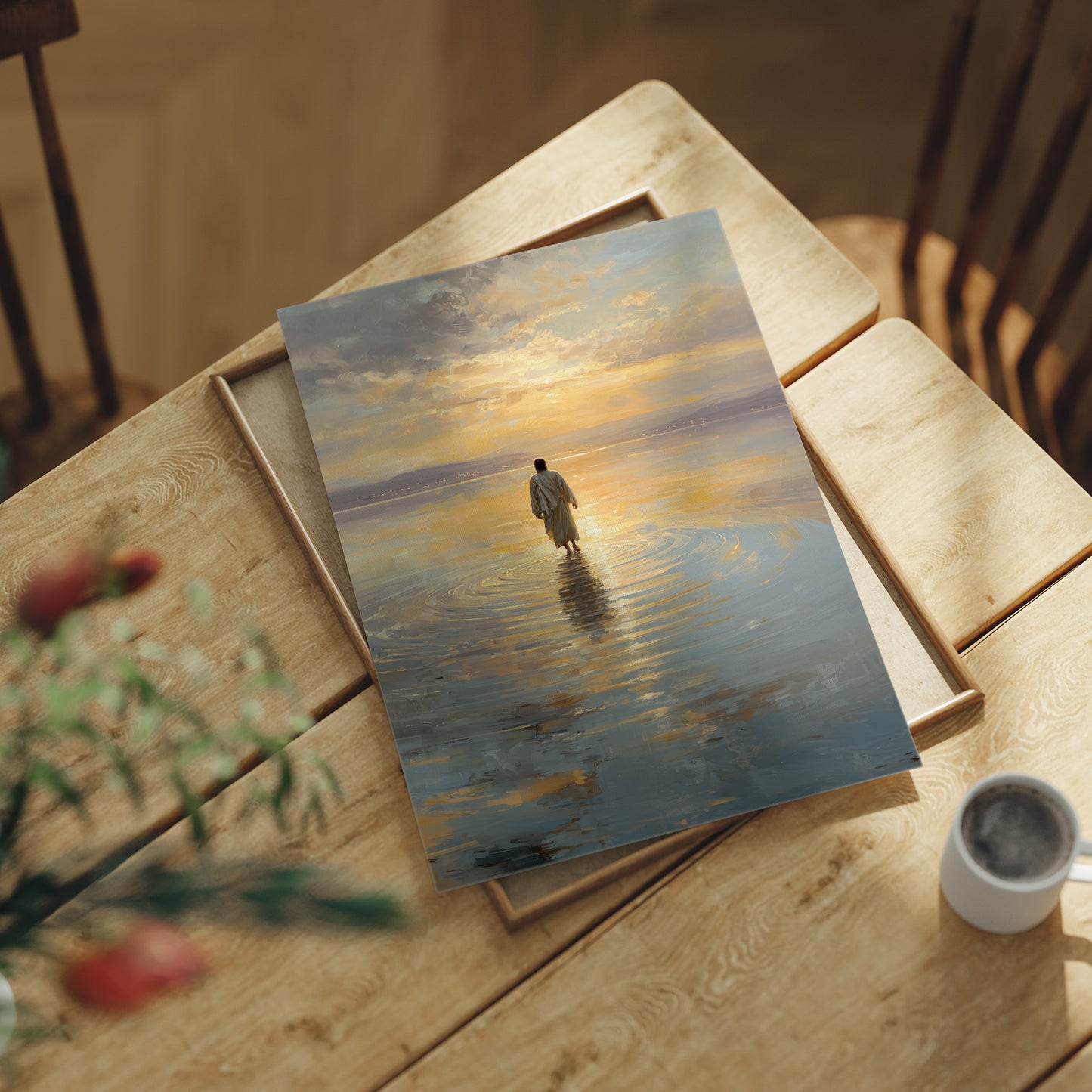 Solitary Steps Through Golden Waters