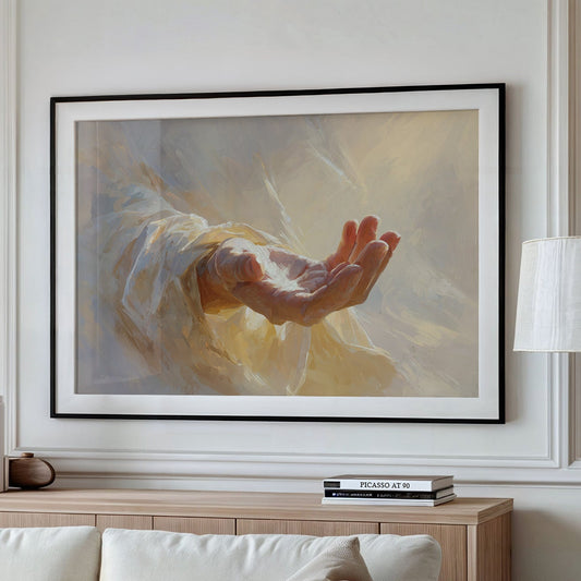 Open Palm Catches Radiant Light
