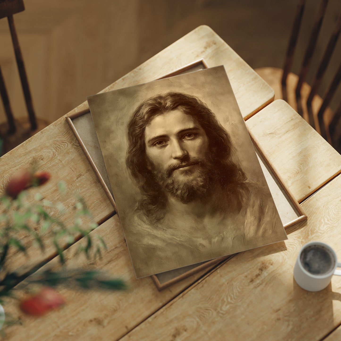 Rustic Table Holds Timeless Portrait