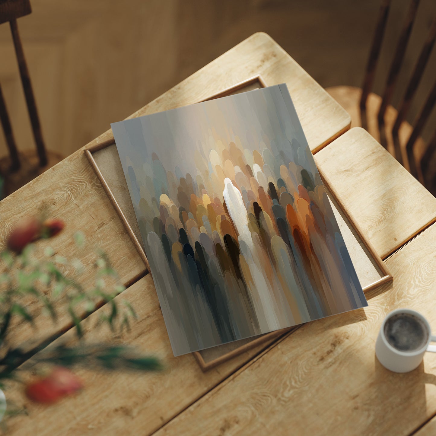 Figures Blurred By Morning Fog