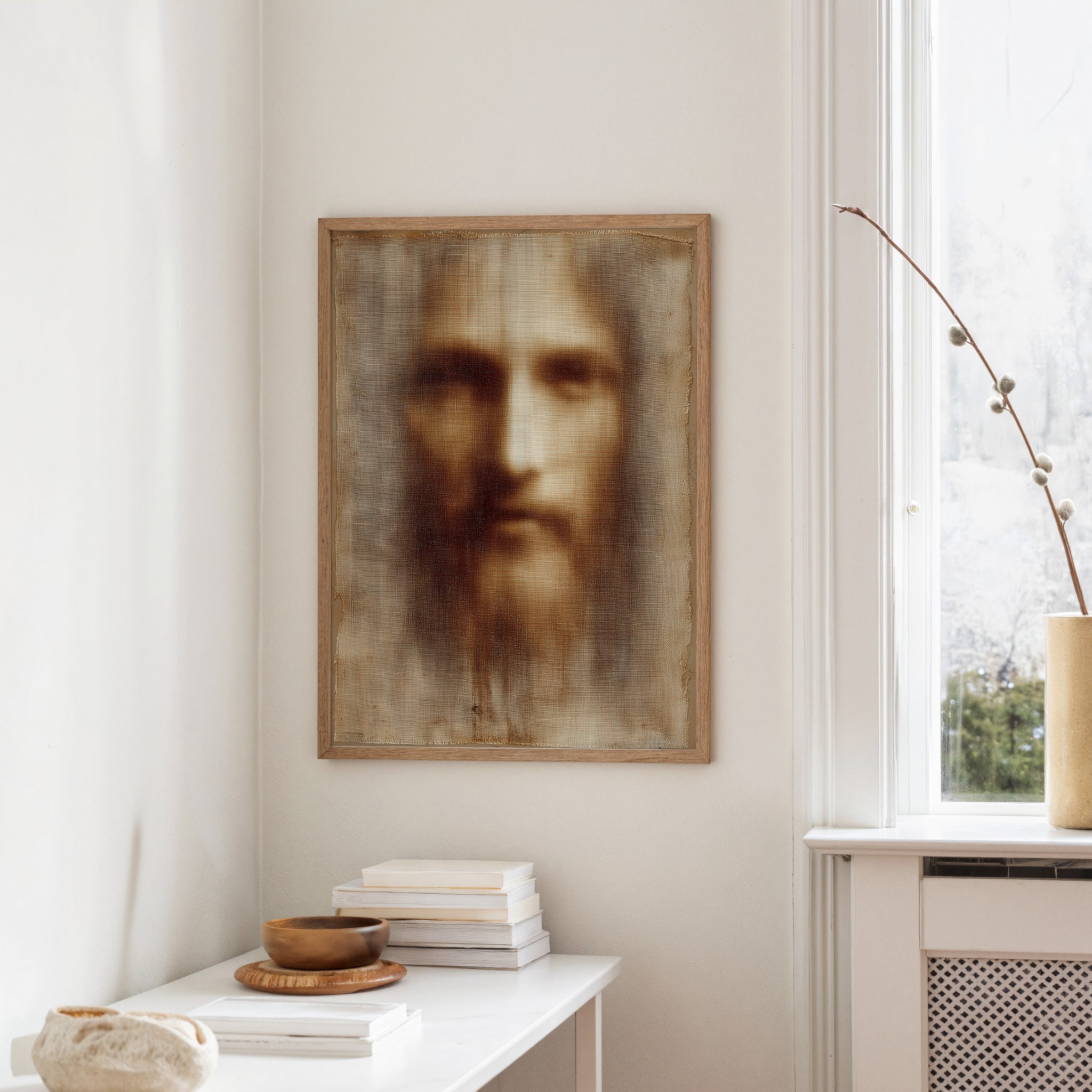 Faded Canvas On Rustic Wood