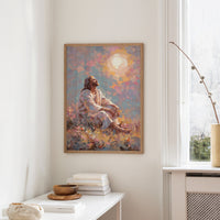 Sunlit Prayer On Hillside Canvas